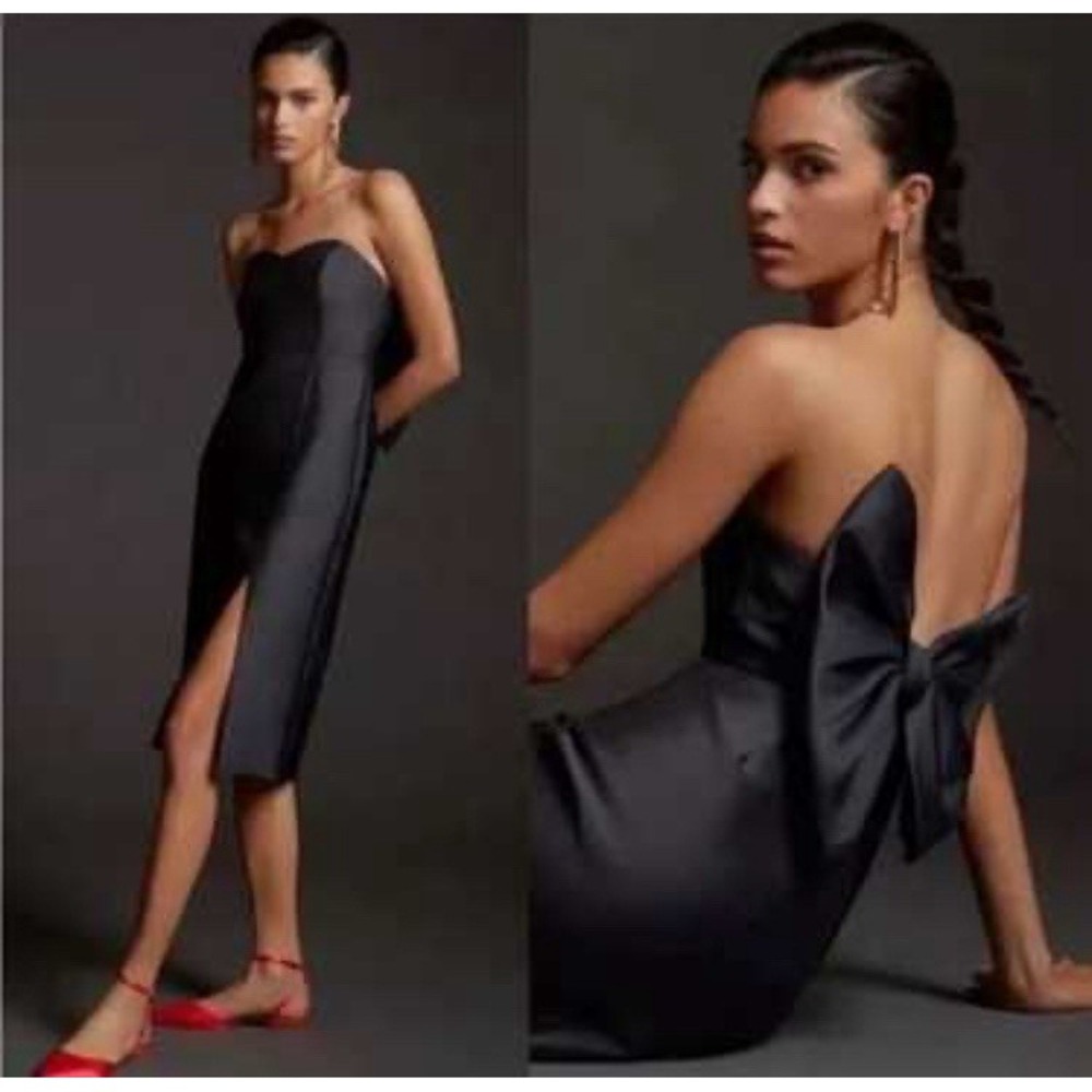 New Anthropologie Hutch Slim Bow-Back Midi Dress Size 0 Prom HOCO Party evening - Picture 1 of 2